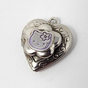 Sanrio Purple and Silver Heart Locket Necklace Pendant